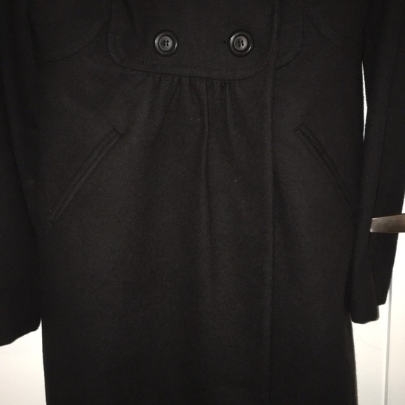 BCBGENERATION Long Black Pleated Peacoat Size M - Picture 5 of 6